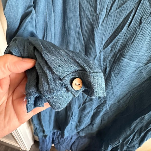 Boho Layered Maxi Dress by Hanyi Fushi flowy NWTS XL teal dress lagenlook vibes - Picture 6 of 12